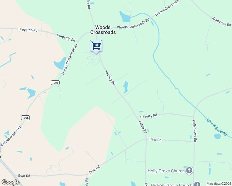 map of restaurants, bars, coffee shops, grocery stores, and more near 2766 Beasley Road in Benson
