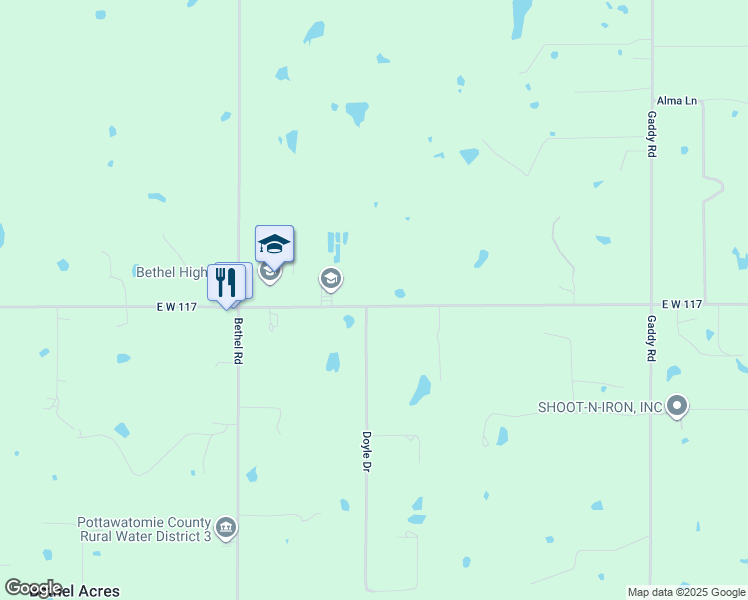 map of restaurants, bars, coffee shops, grocery stores, and more near 36000 Clear Pond Road in Shawnee