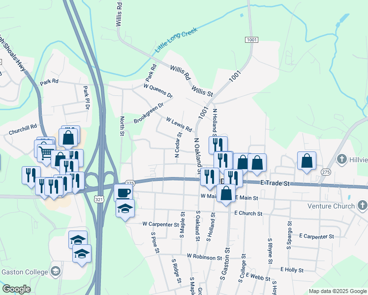 map of restaurants, bars, coffee shops, grocery stores, and more near 310 West Puett Street in Dallas