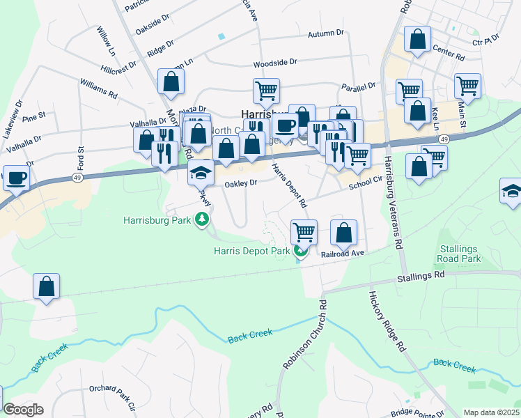 map of restaurants, bars, coffee shops, grocery stores, and more near 321 Park Place in Harrisburg