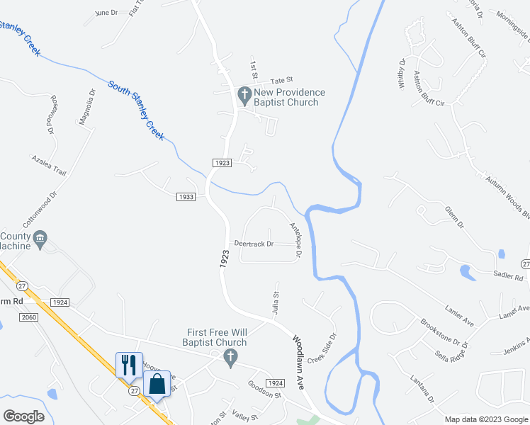 map of restaurants, bars, coffee shops, grocery stores, and more near 169 Antelope Drive in Mount Holly