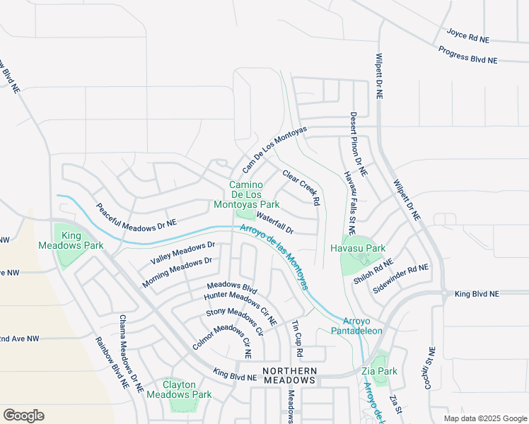 map of restaurants, bars, coffee shops, grocery stores, and more near 913 Waterfall Drive in Rio Rancho