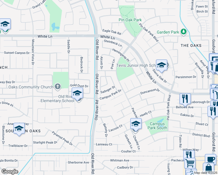 map of restaurants, bars, coffee shops, grocery stores, and more near 9412 Salinger Street in Bakersfield