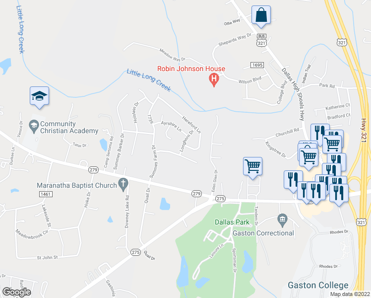 map of restaurants, bars, coffee shops, grocery stores, and more near 3000 Hereford Lane in Dallas