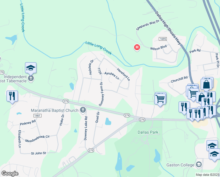 map of restaurants, bars, coffee shops, grocery stores, and more near 813 Carole Summey Drive in Dallas
