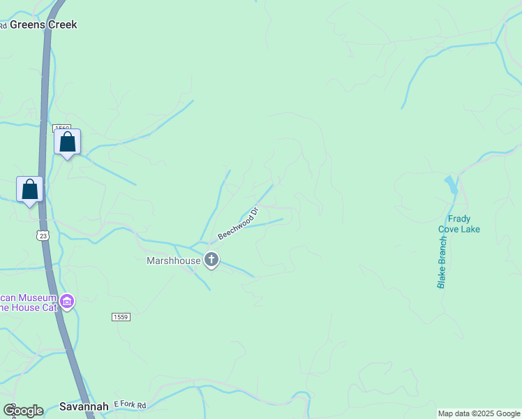 map of restaurants, bars, coffee shops, grocery stores, and more near 184 Beechwood Drive in Sylva