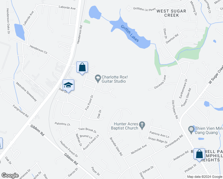map of restaurants, bars, coffee shops, grocery stores, and more near 8435 Panglemont Drive in Charlotte