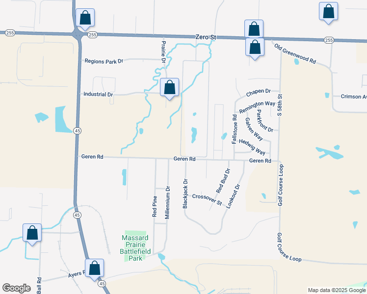 map of restaurants, bars, coffee shops, grocery stores, and more near 5100 South Zero Street in Fort Smith