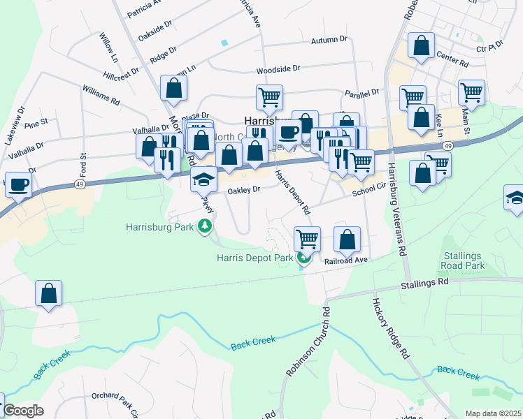 map of restaurants, bars, coffee shops, grocery stores, and more near 321 Park Place in Harrisburg