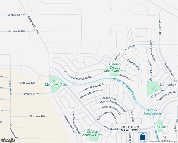 map of restaurants, bars, coffee shops, grocery stores, and more near 617 Peaceful Meadows Drive Northeast in Rio Rancho