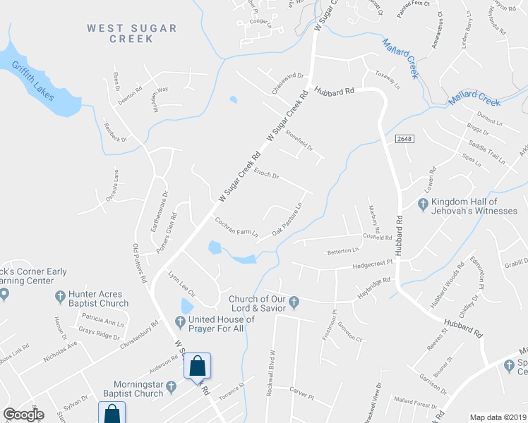 map of restaurants, bars, coffee shops, grocery stores, and more near 8719 Michaw Court in Charlotte