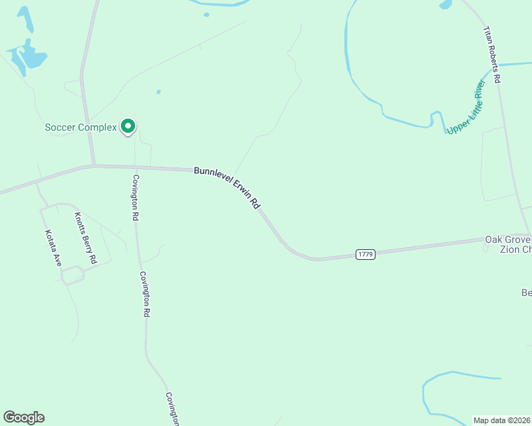 map of restaurants, bars, coffee shops, grocery stores, and more near 2820 Bunnlevel Erwin Road in Erwin