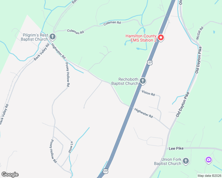 map of restaurants, bars, coffee shops, grocery stores, and more near 244 Highwater Road in Soddy-Daisy