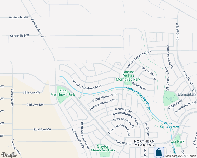 map of restaurants, bars, coffee shops, grocery stores, and more near 536 Soothing Meadows Drive in Rio Rancho