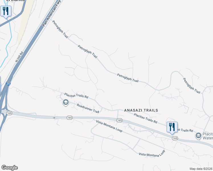 map of restaurants, bars, coffee shops, grocery stores, and more near 5 Mesa Verde Court in Placitas