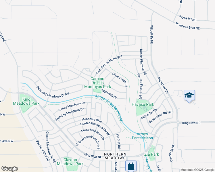 map of restaurants, bars, coffee shops, grocery stores, and more near 938 Spring Valley Road in Rio Rancho