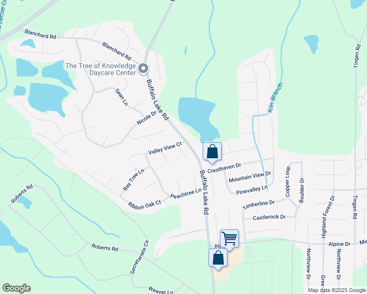 map of restaurants, bars, coffee shops, grocery stores, and more near 11 Bluebird Court in Sanford