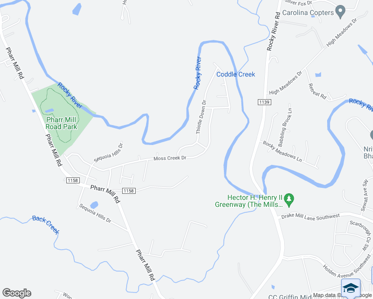 map of restaurants, bars, coffee shops, grocery stores, and more near 6825 Thistle Down Drive in Harrisburg