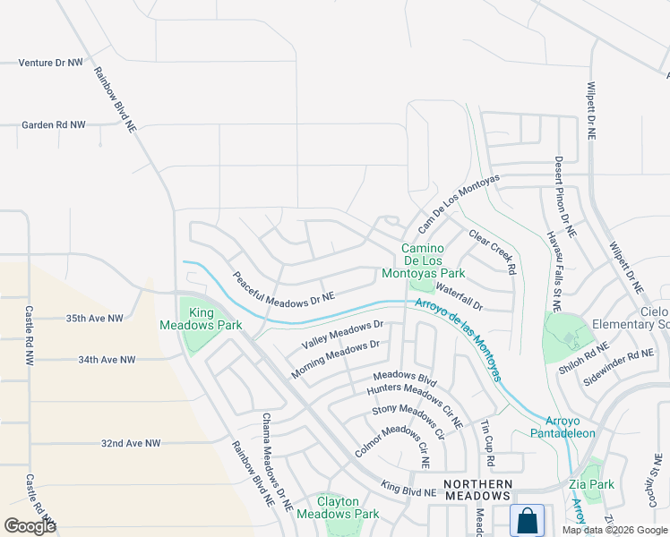 map of restaurants, bars, coffee shops, grocery stores, and more near 617 Peaceful Meadows Drive Northeast in Rio Rancho