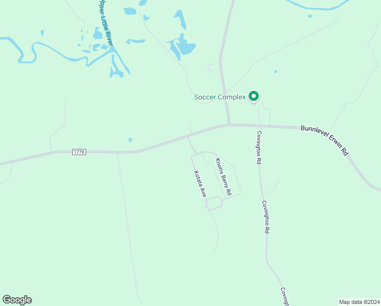 map of restaurants, bars, coffee shops, grocery stores, and more near 26 Boysenberry Lane in Bunnlevel