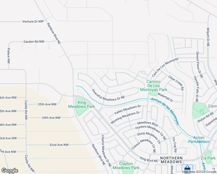 map of restaurants, bars, coffee shops, grocery stores, and more near 500 Playful Meadows Drive in Rio Rancho