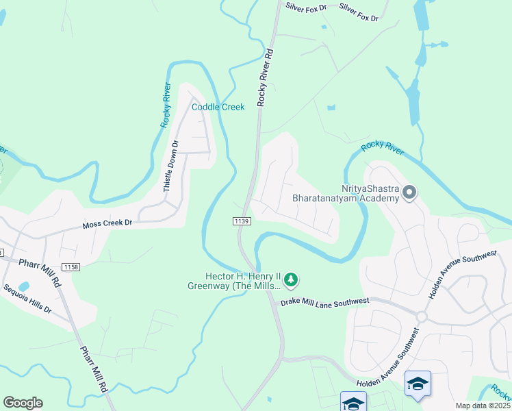 map of restaurants, bars, coffee shops, grocery stores, and more near 6852 Blake Brook Drive in Concord