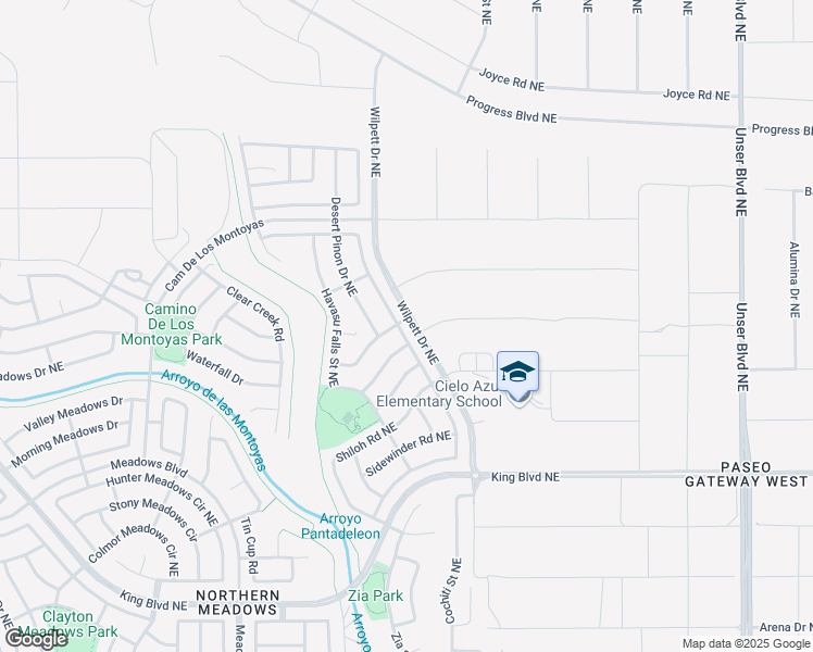 map of restaurants, bars, coffee shops, grocery stores, and more near 3720 Oasis Springs Road Northeast in Rio Rancho