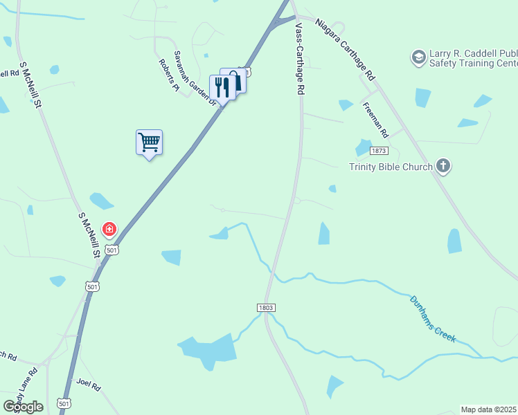map of restaurants, bars, coffee shops, grocery stores, and more near 166 Westview Road in Carthage