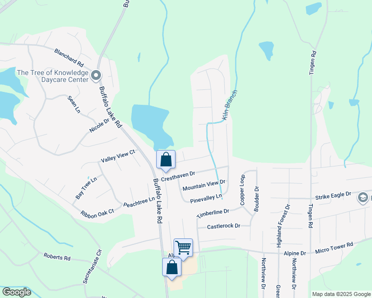 map of restaurants, bars, coffee shops, grocery stores, and more near 50 Ridgeway Court in Sanford