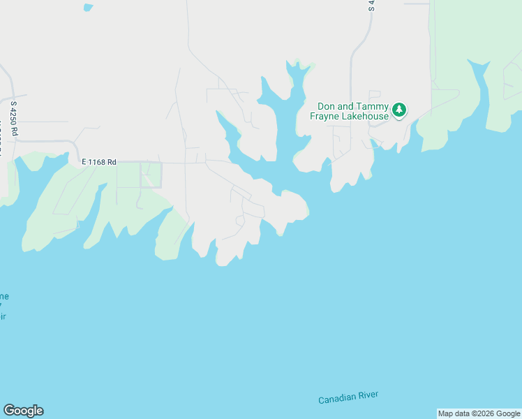 map of restaurants, bars, coffee shops, grocery stores, and more near 425869 East 1168 Road in Eufaula