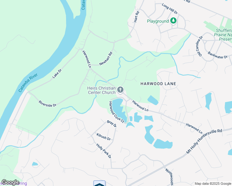 map of restaurants, bars, coffee shops, grocery stores, and more near 10301 Harwood Lane in Charlotte