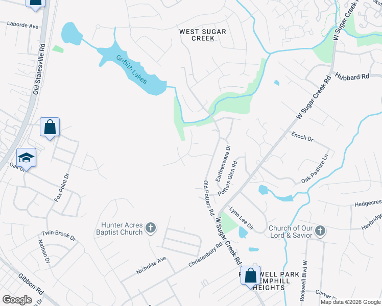 map of restaurants, bars, coffee shops, grocery stores, and more near 6003 Waterloo Drive in Charlotte