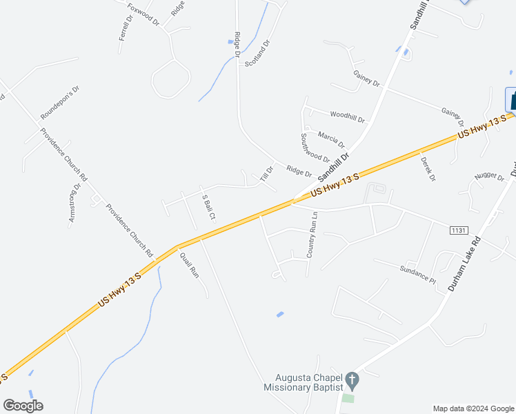 map of restaurants, bars, coffee shops, grocery stores, and more near 724 US Highway 13 South in Goldsboro