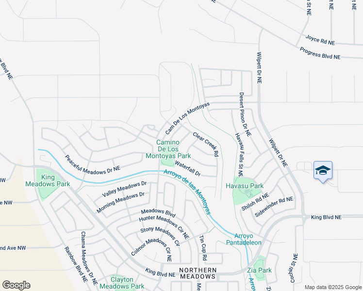 map of restaurants, bars, coffee shops, grocery stores, and more near 841 Waterfall Drive in Rio Rancho