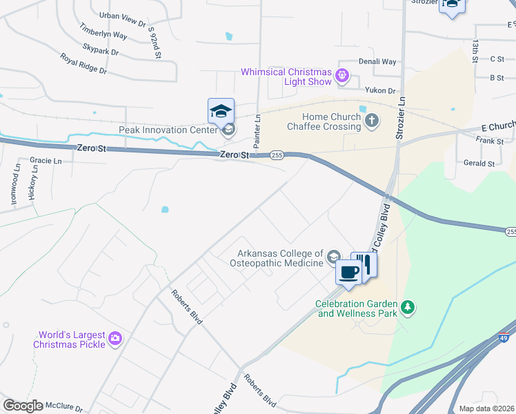 map of restaurants, bars, coffee shops, grocery stores, and more near Wells Lake Road in Barling
