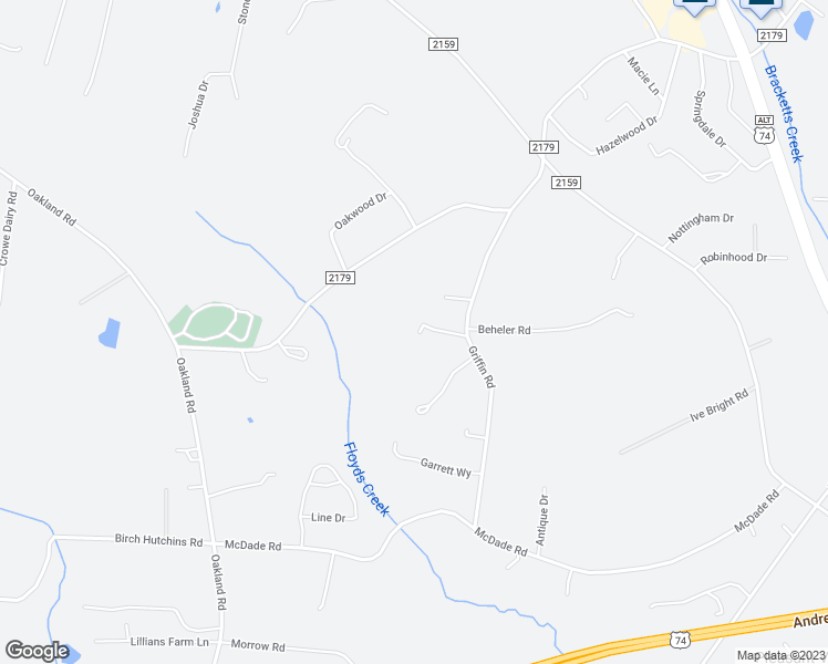 map of restaurants, bars, coffee shops, grocery stores, and more near 164 Brock Drive in Forest City