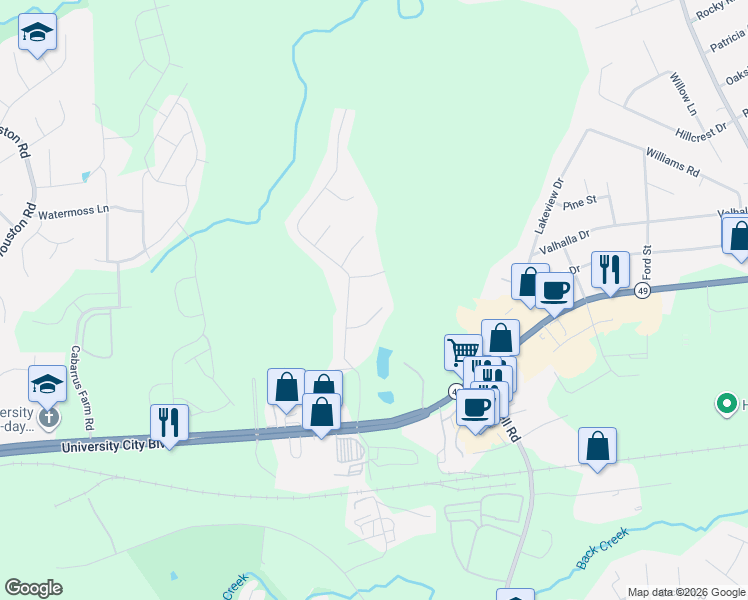 map of restaurants, bars, coffee shops, grocery stores, and more near 6091 Silverwood Drive in Harrisburg