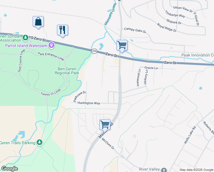map of restaurants, bars, coffee shops, grocery stores, and more near 8203 Huntington Trace in Fort Smith