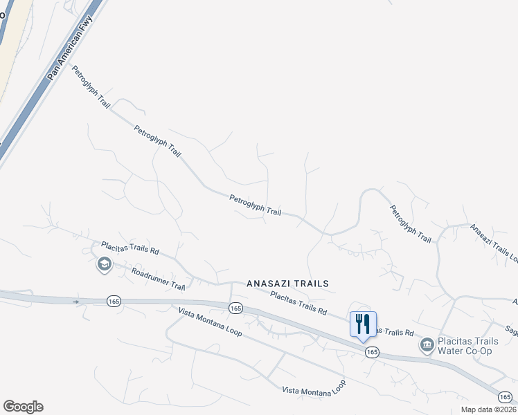 map of restaurants, bars, coffee shops, grocery stores, and more near 60 Petroglyph Tr in Placitas