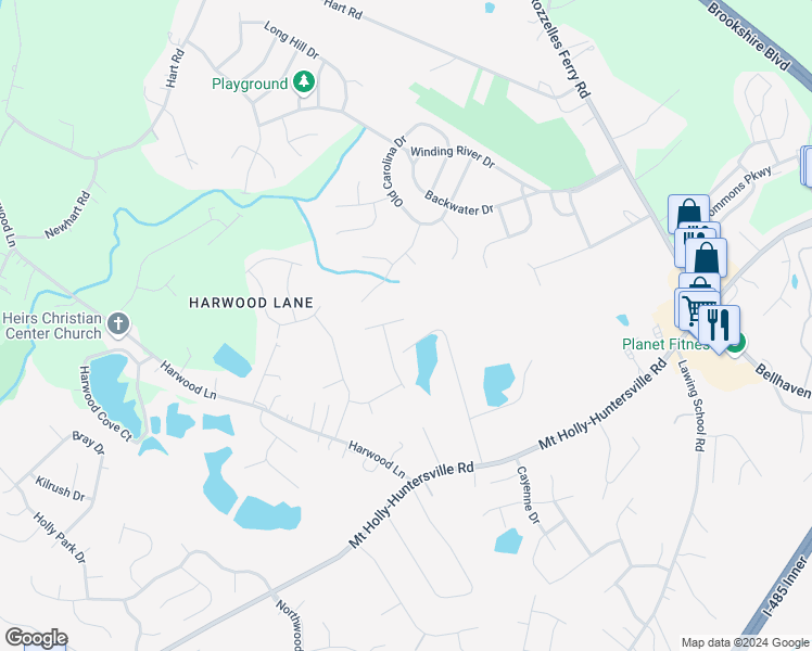 map of restaurants, bars, coffee shops, grocery stores, and more near 2222 Dave Thomas Lane in Charlotte