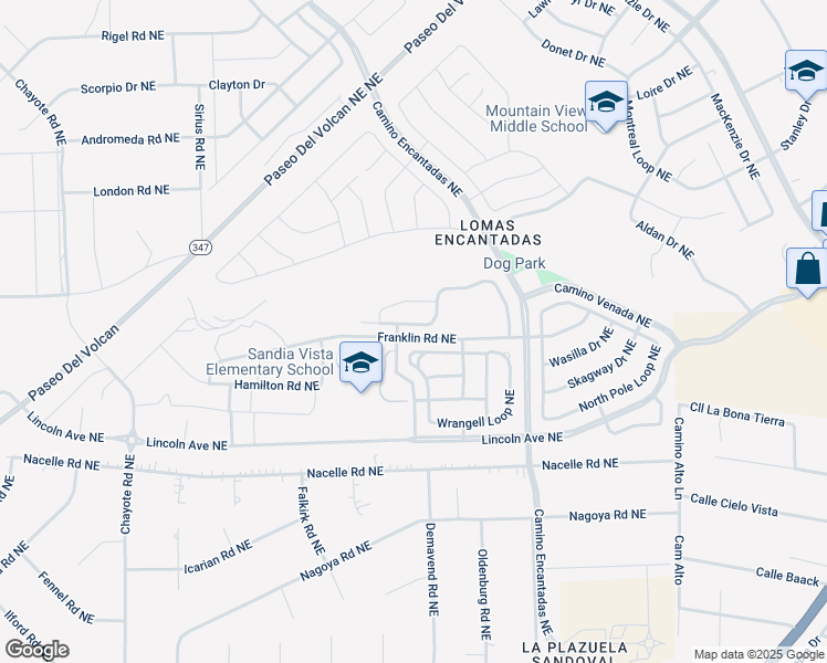 map of restaurants, bars, coffee shops, grocery stores, and more near 6912 Napoleon Road Northeast in Rio Rancho