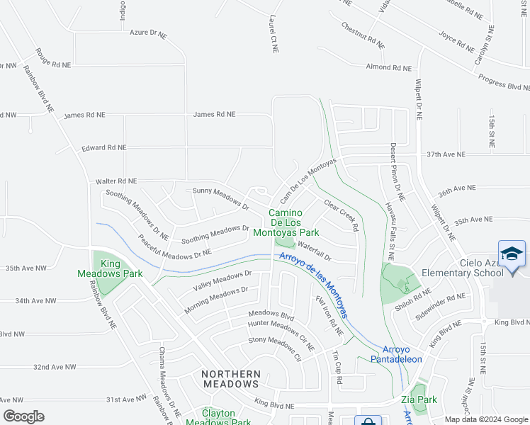 map of restaurants, bars, coffee shops, grocery stores, and more near 733 Sunny Meadows Drive in Rio Rancho