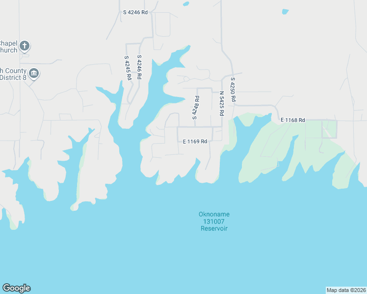 map of restaurants, bars, coffee shops, grocery stores, and more near 424816 East 1169 Road in Eufaula