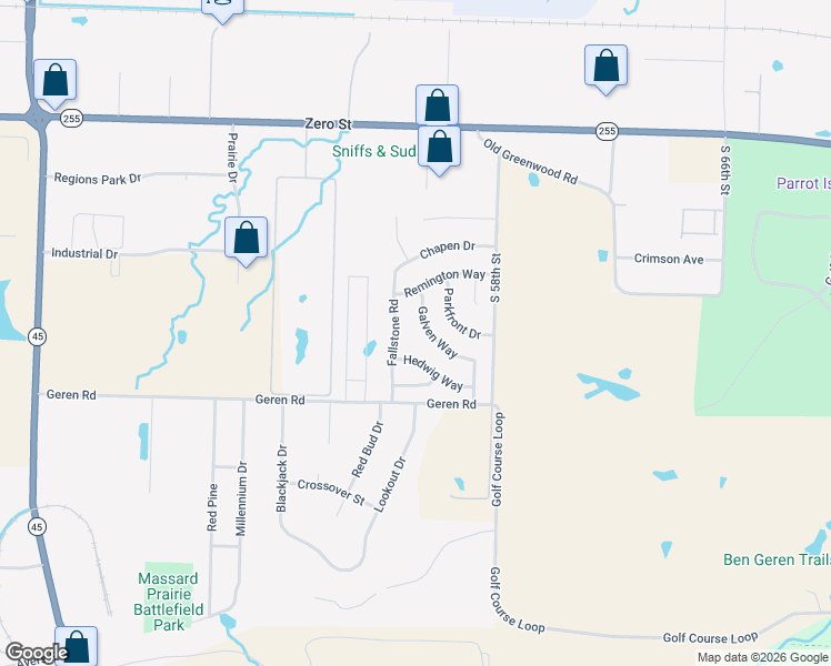 map of restaurants, bars, coffee shops, grocery stores, and more near 6404 Galven Way in Fort Smith