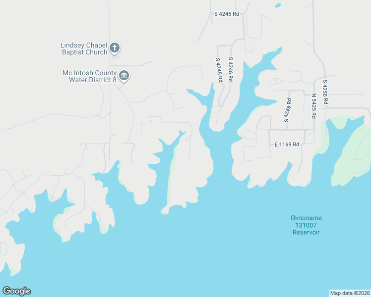 map of restaurants, bars, coffee shops, grocery stores, and more near 116916 South 4244 Road in Eufaula