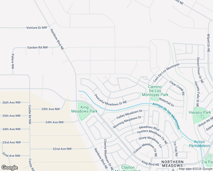map of restaurants, bars, coffee shops, grocery stores, and more near 416 Whispering Meadows Drive in Rio Rancho