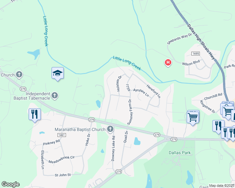 map of restaurants, bars, coffee shops, grocery stores, and more near 329 Holstein Dr in Dallas