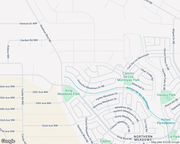 map of restaurants, bars, coffee shops, grocery stores, and more near 416 Whispering Meadows Drive in Rio Rancho