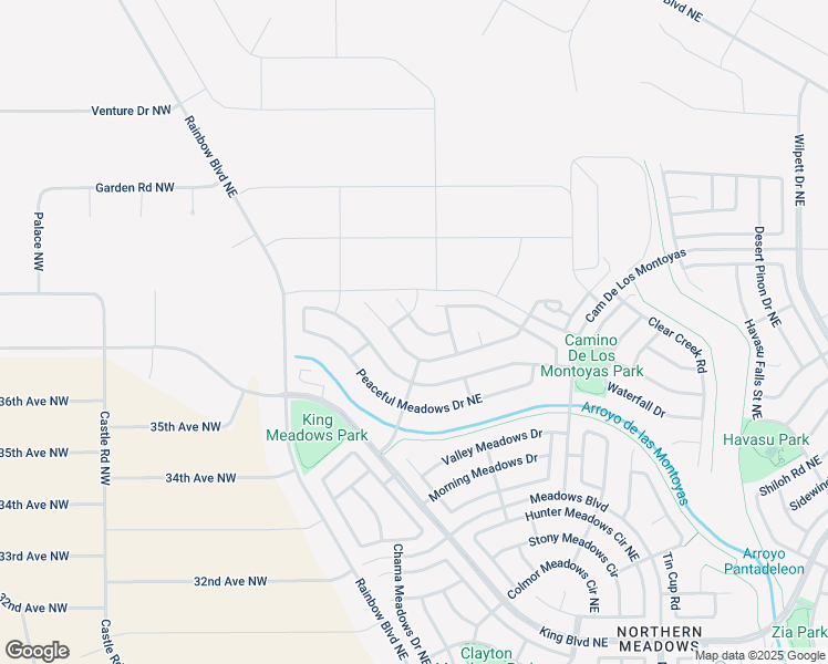 map of restaurants, bars, coffee shops, grocery stores, and more near 412 Whispering Meadows Drive in Rio Rancho