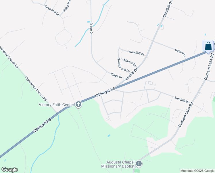 map of restaurants, bars, coffee shops, grocery stores, and more near 109 Drake Village Drive in Goldsboro
